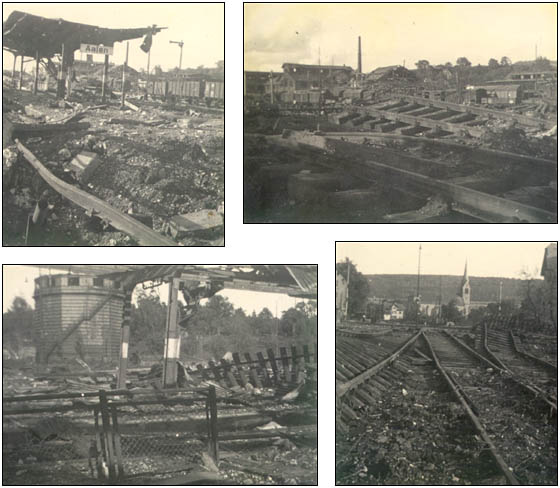 [Destroyed German Railyards and Rolling Stock near Aalen, Germany in WWII]