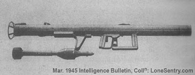 [The Ofenrohr is here shown with its 88-mm projectile.]