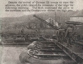 [80th Infantry: engineers lay pontoon bridge]