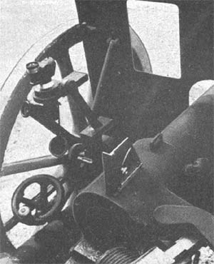 [Figure 302. This panoramic sight appears to have been designed for use on more than one artillery piece. It is shown above mounted on the model 41 (1908) infantry gun. The sight has a 3 X magnification and a 13° field of view.]
