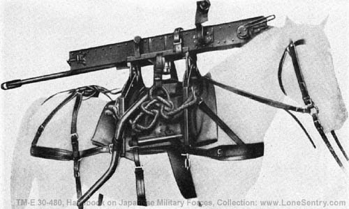 [Figure 330. 75-mm infantry (mountain) gun cradle on pack saddle.]