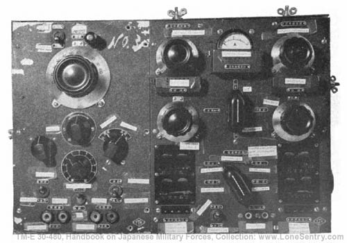 [Figure 361. Model 96 (1936) Type 1. Transmitter-receiver model 13. From Mitsubishi bomber. Transmitter: 7600-10600 KC. Receiver: 7500-10800 KC.]