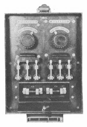 [Figure 374. Battery charger, front view, showing controls.]