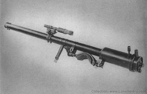 [57-mm Recoilless Rifle: Bipod, T3E1, Folded for Firing from Shoulder]
